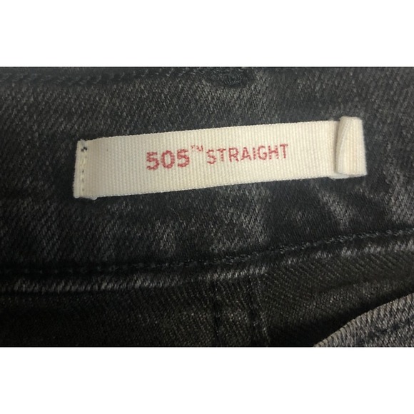 Levi Strauss 505 Straight Leg Jeans Black Denim Womens 12L W31 L34 Black Tab - Picture 3 of 10